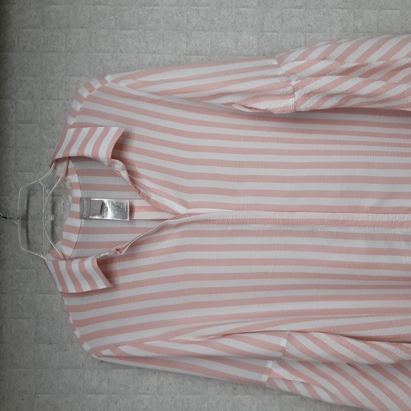 Chico's Blouse with Pink and White Stripes - Picture 2 of 7